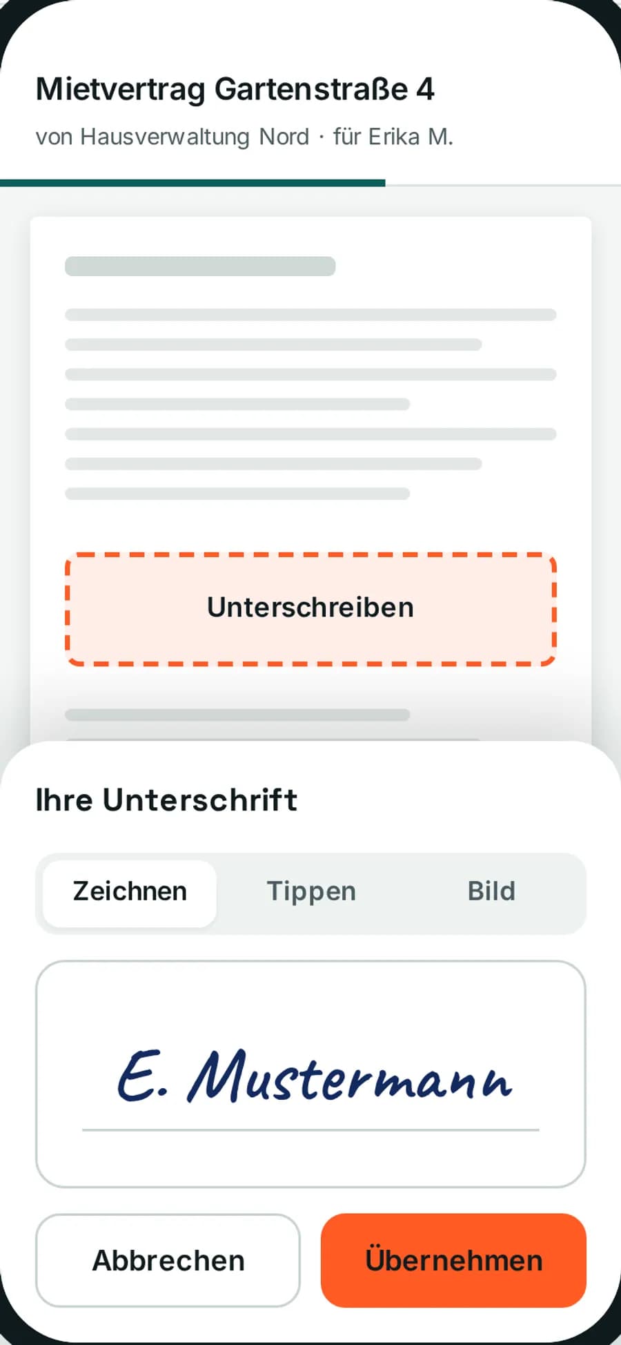 Agile eSign: Übersicht der Umschläge zur Unterschrift